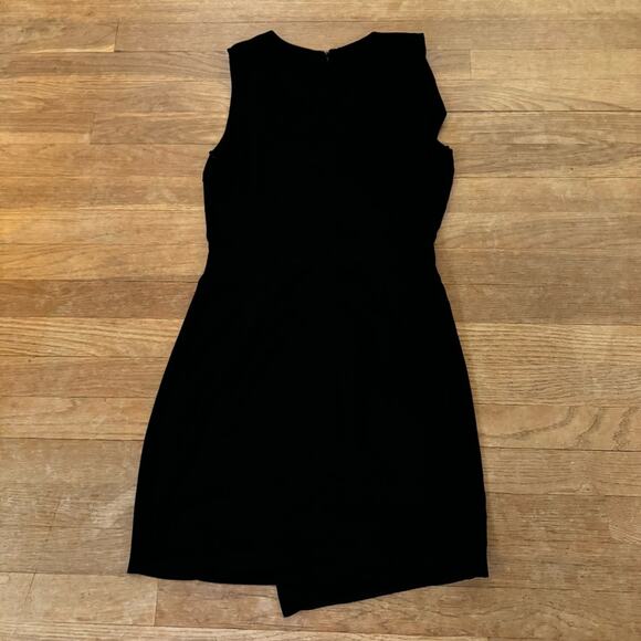 Cecico black knee length faux wrap sleeveless sheath dress size small S
 b30 - Picture 4 of 4